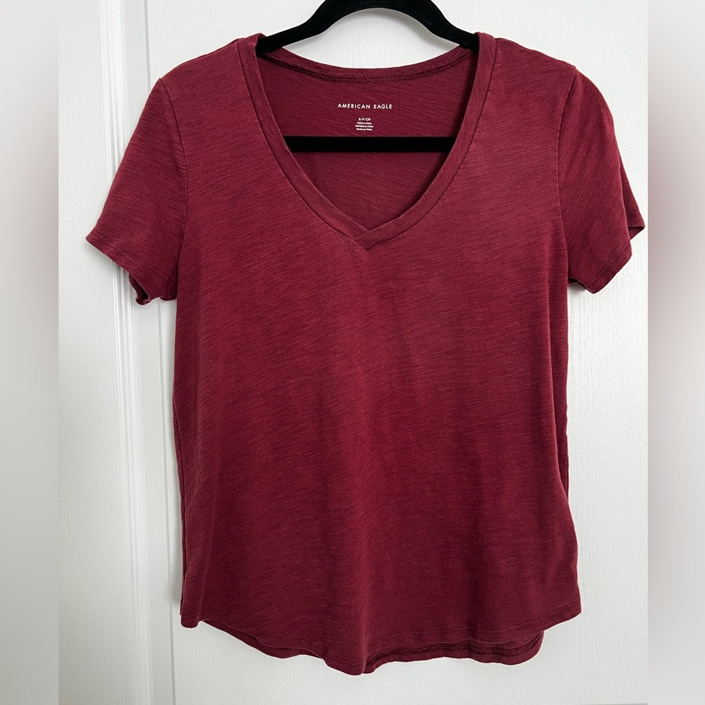 American Eagle Cotton V-Neck Top (Loose Fit)
